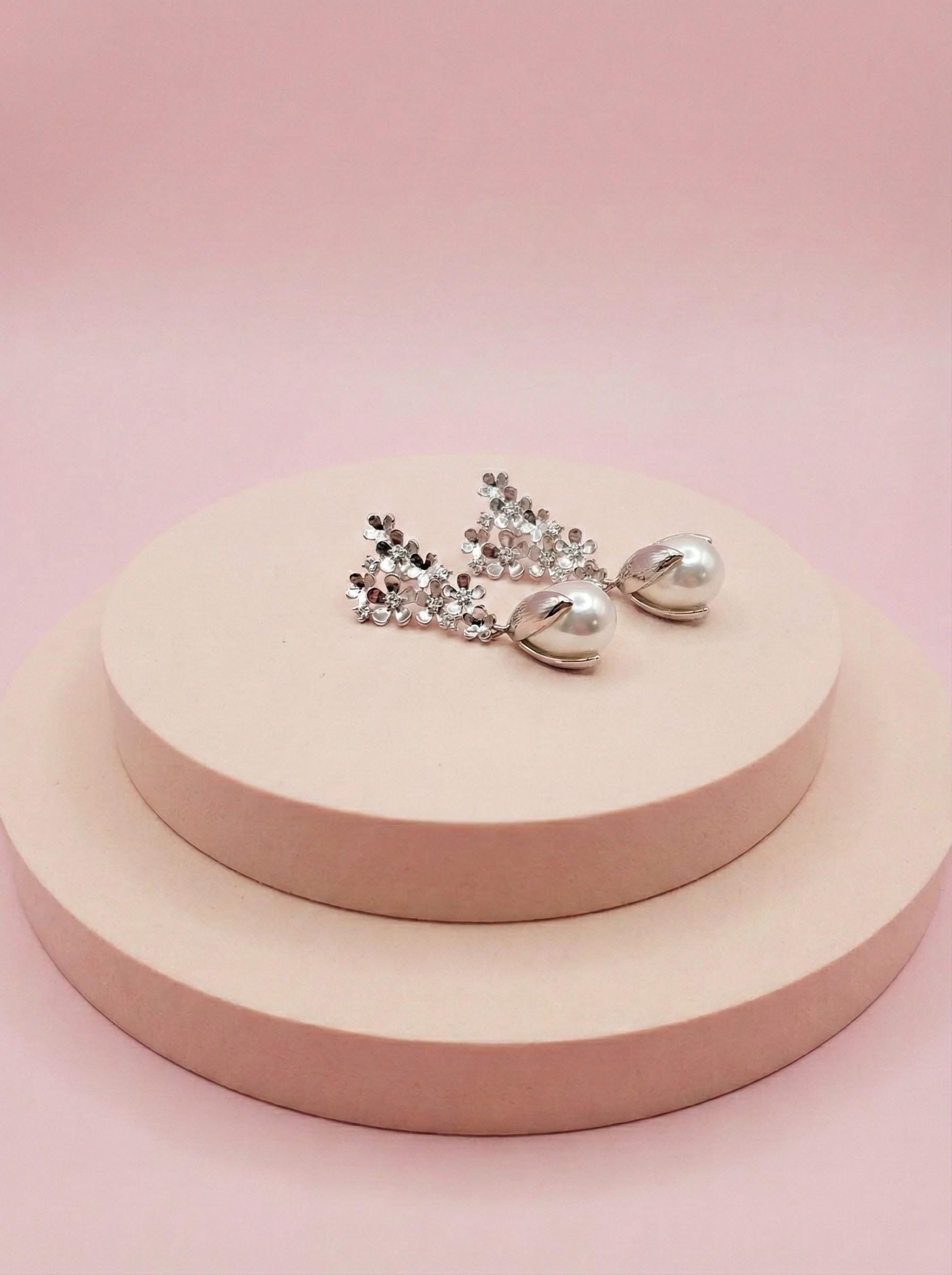 Floral Cluster Earrings • Flower Stud Earrings • Dainty Bridal Earrings • Wedding Jewelry for Women