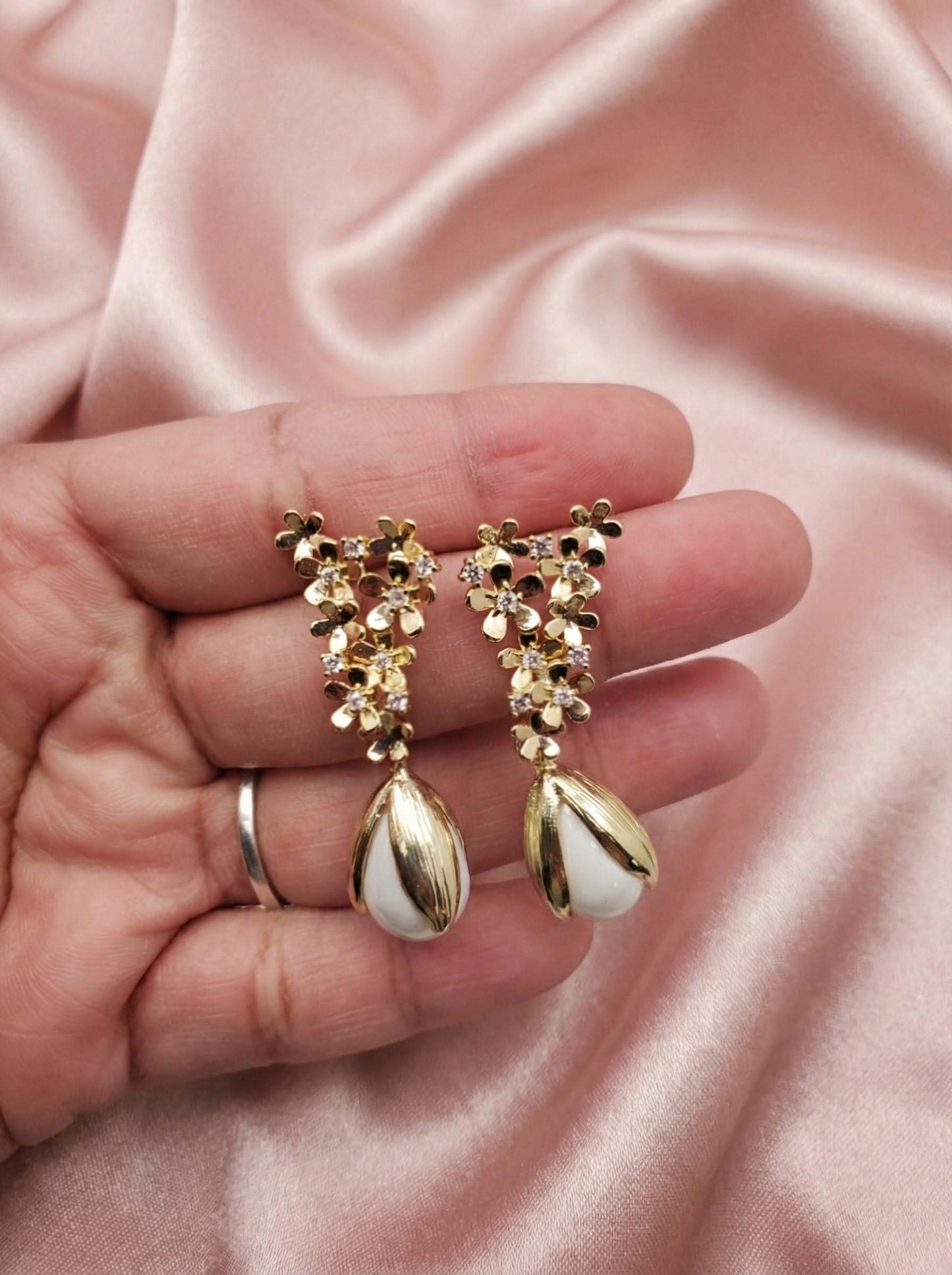 Floral Cluster Earrings • Flower Stud Earrings • Dainty Bridal Earrings • Wedding Jewelry for Women