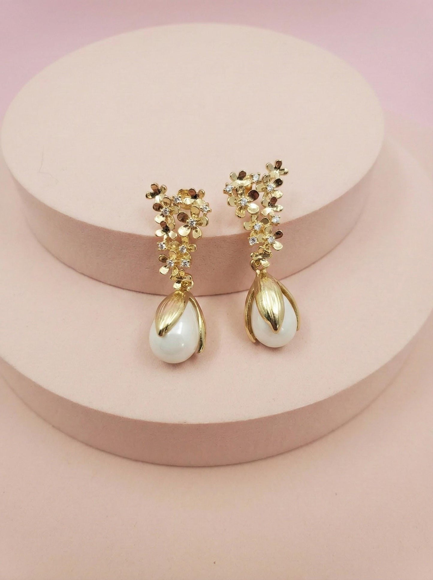 Floral Cluster Earrings • Flower Stud Earrings • Dainty Bridal Earrings • Wedding Jewelry for Women