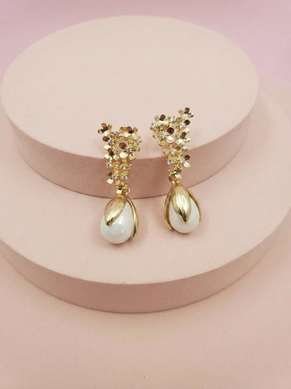 Floral Cluster Earrings • Flower Stud Earrings • Dainty Bridal Earrings • Wedding Jewelry for Women