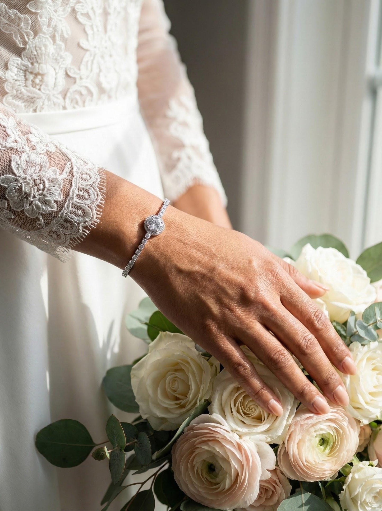 Bridesmaid Jewelry Gift Set • CZ Halo Earrings & Bracelet • Bridal Party Proposal Gift Silver Bridesmaids Gifts • Wedding Jewelry box