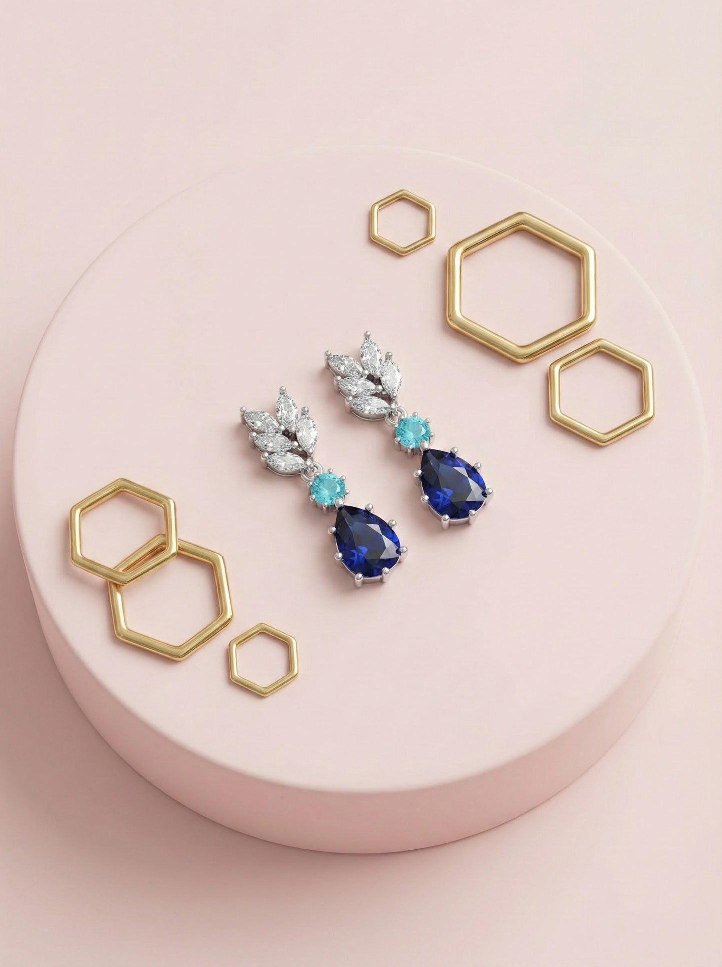 Something Blue Bridesmaid Earrings – Sapphire CZ Drop Gift Box Blue Crystal Bridal Earrings – Bridesmaid Proposal or Thank-You Gift