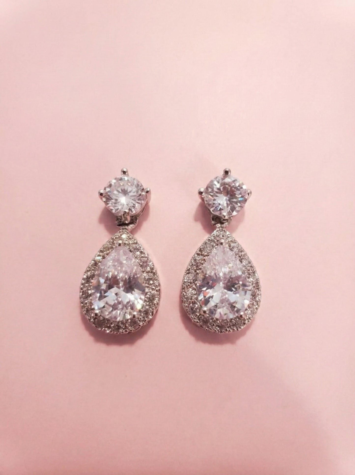 Personalized Bridesmaid Gift Set • CZ Teardrop Earrings & Bracelet • Custom Name Card • Bridesmaid Proposal Jewelry • Wedding Party Gifts