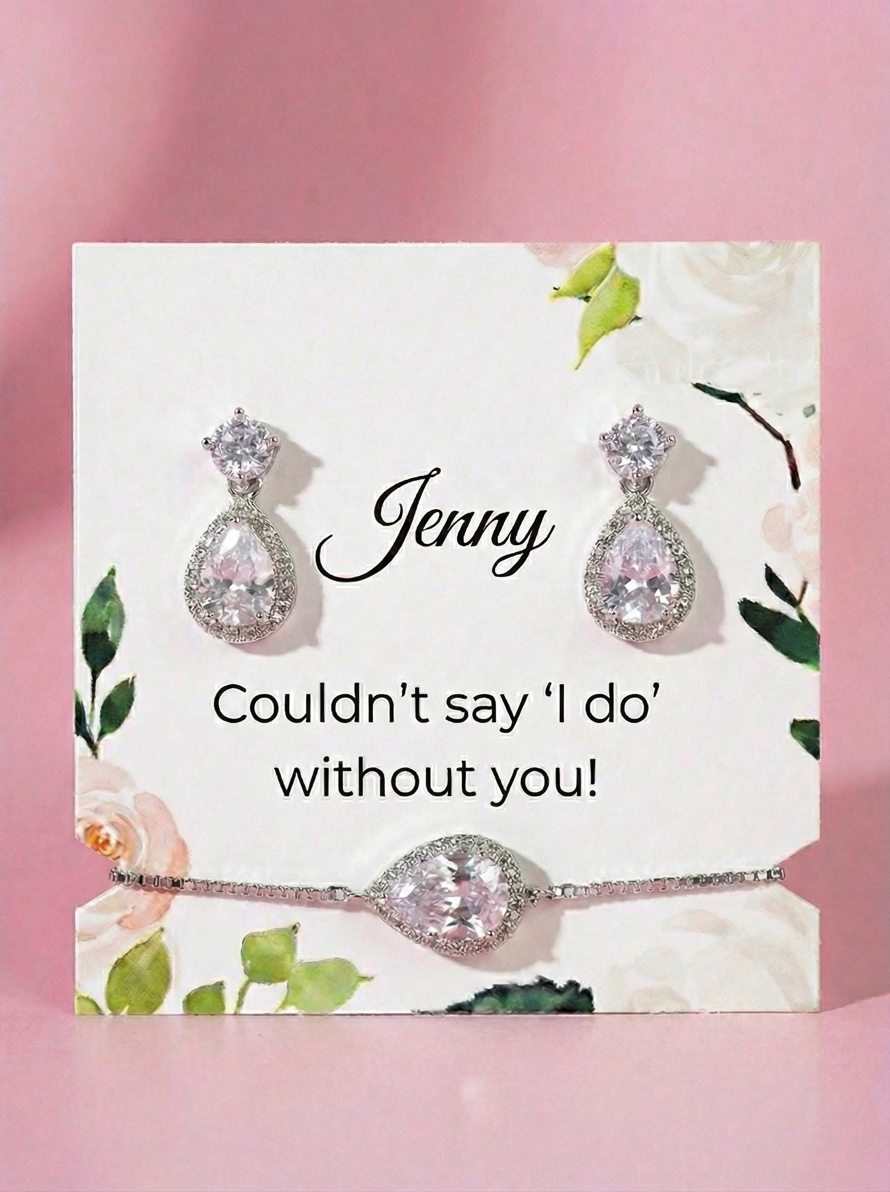 Bridesmaids earrings gift • Bridal Party Proposal Gift Bridesmaids Gifts personalized Bridesmaid Gift teardrop earrings bridal earrings