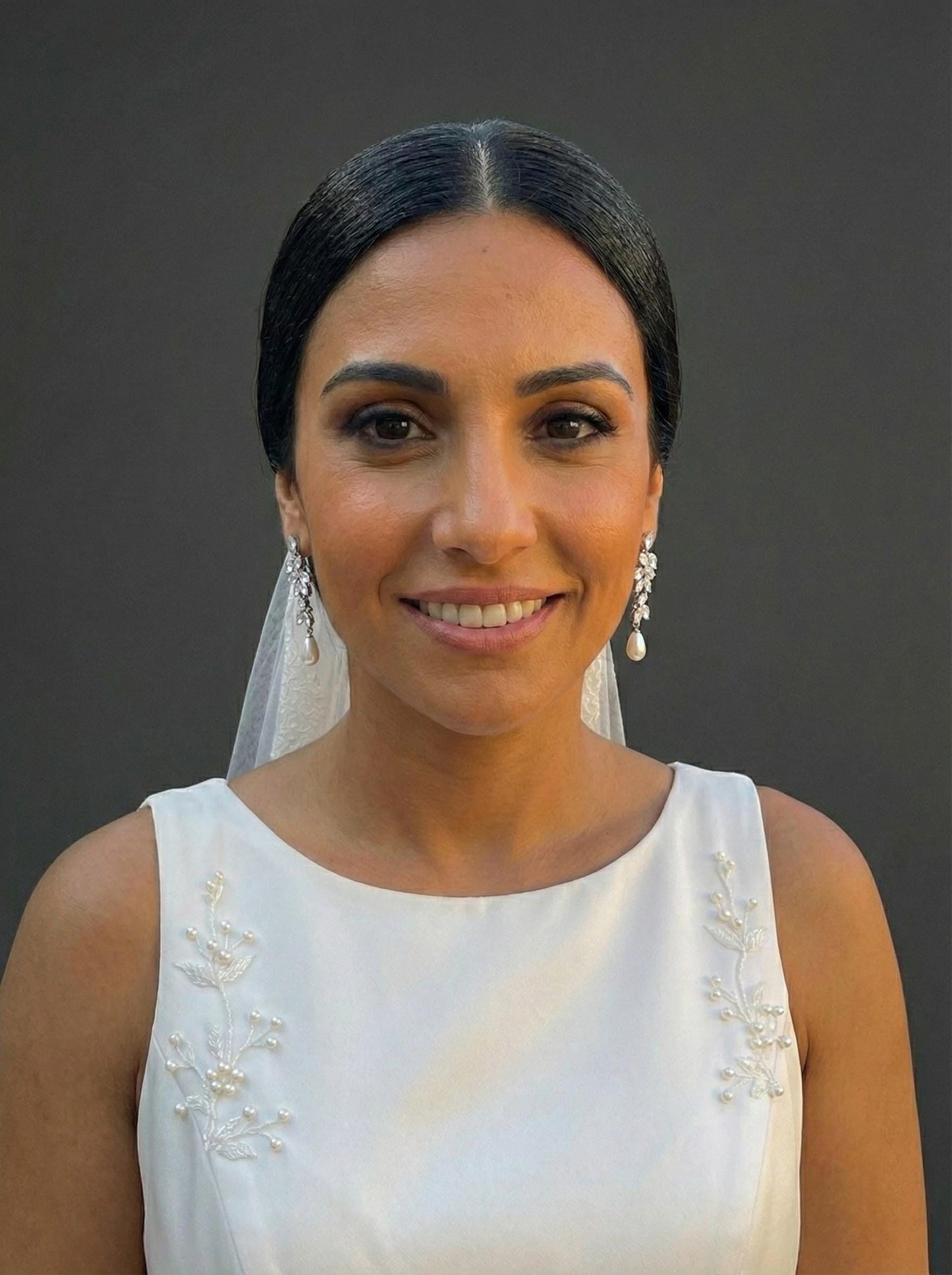 Long Bridal Earrings • Sparkling Wedding Drop Earrings • Bride Earrings for Wedding Day Gift earrings with pearl drop