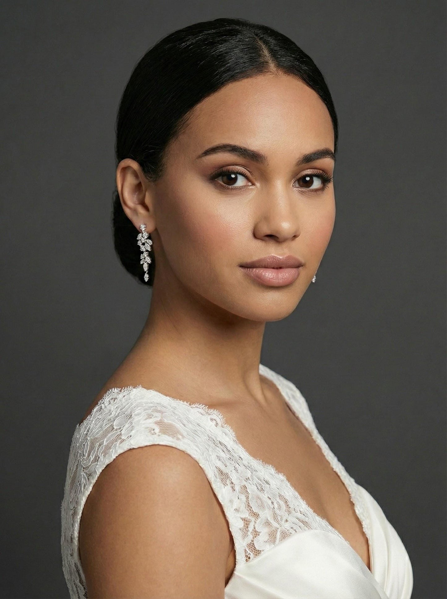 Long Bridal Earrings • Sparkling Wedding Drop Earrings • Bride Earrings for Wedding Day Gift earrings with pearl drop