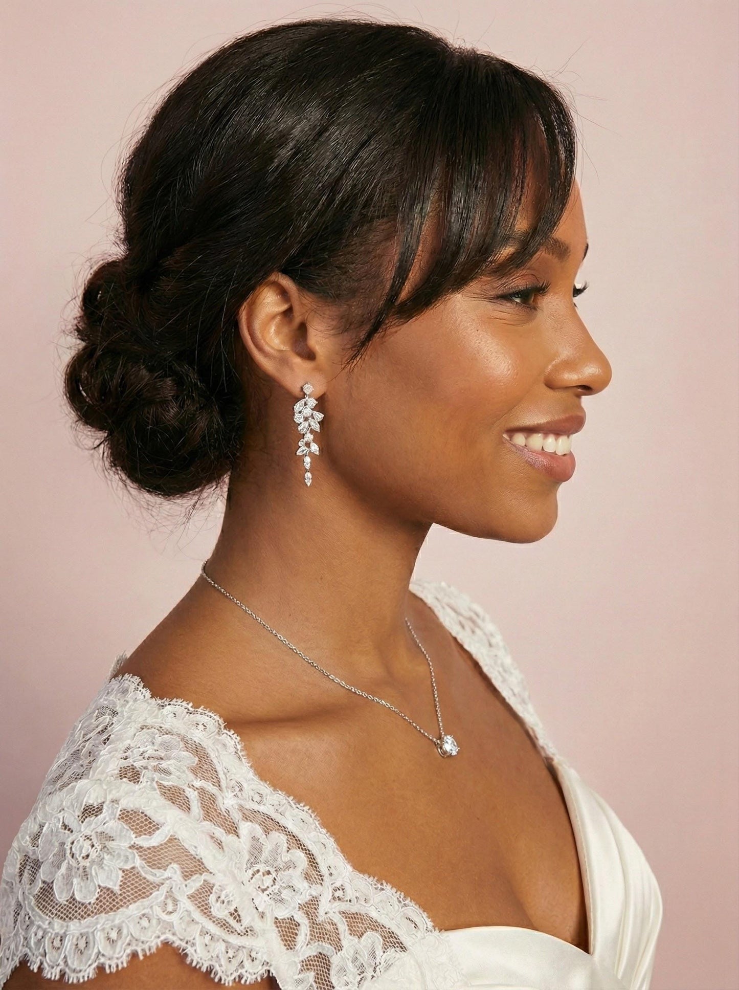 Long Bridal Earrings • Sparkling Wedding Drop Earrings • Bride Earrings for Wedding Day Gift earrings with pearl drop