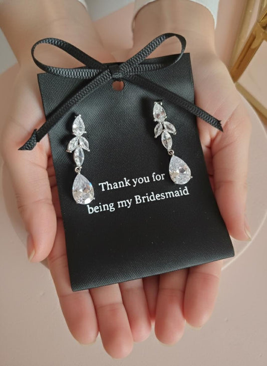 Bridesmaid Gift Box Proposal or Thank You Ready to Gift be my bridesmaid maid of honor gift jewelery gift earrings gift