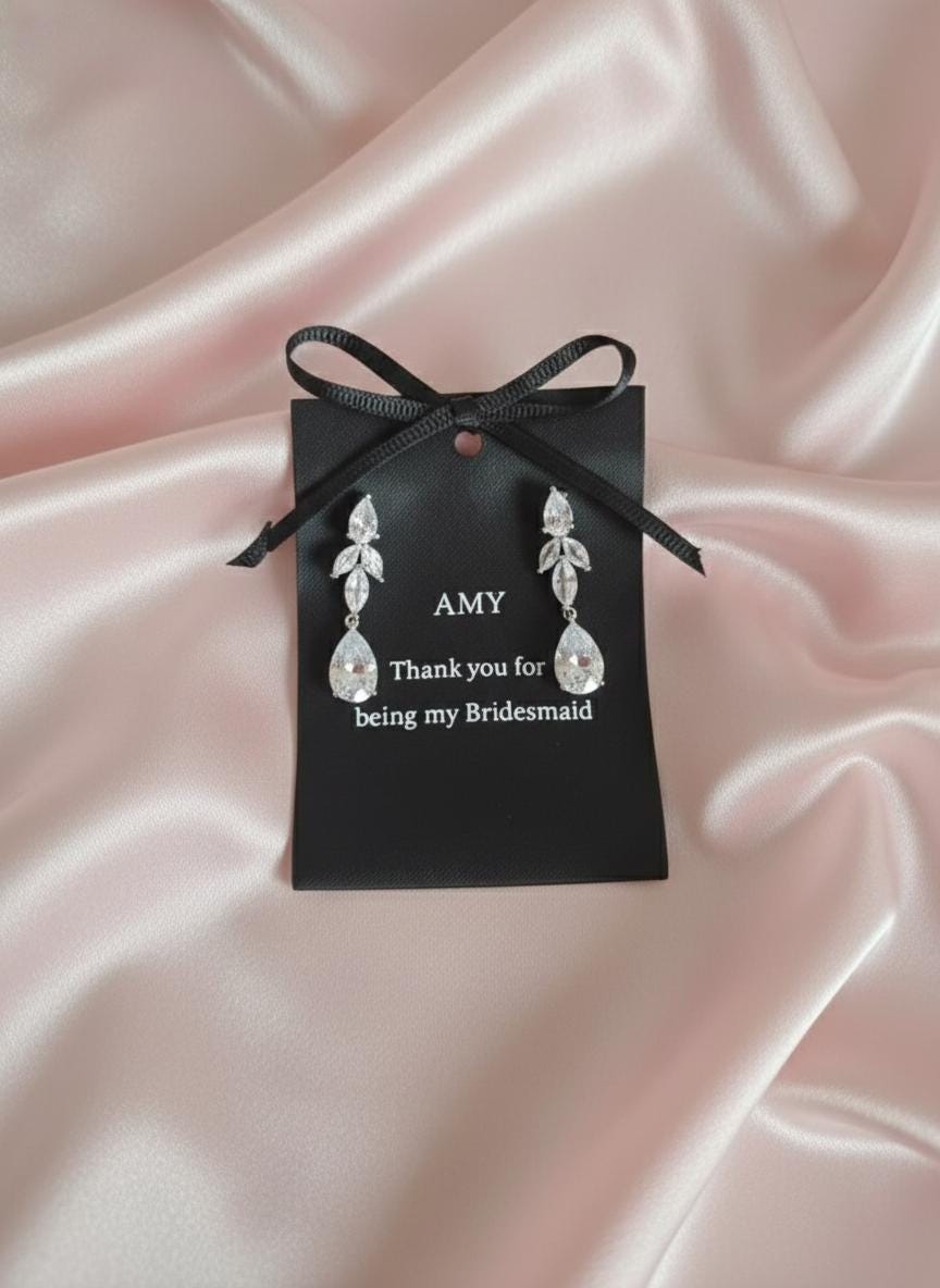 Bridesmaid Gift Box Proposal or Thank You Ready to Gift be my bridesmaid maid of honor gift jewelery gift earrings gift