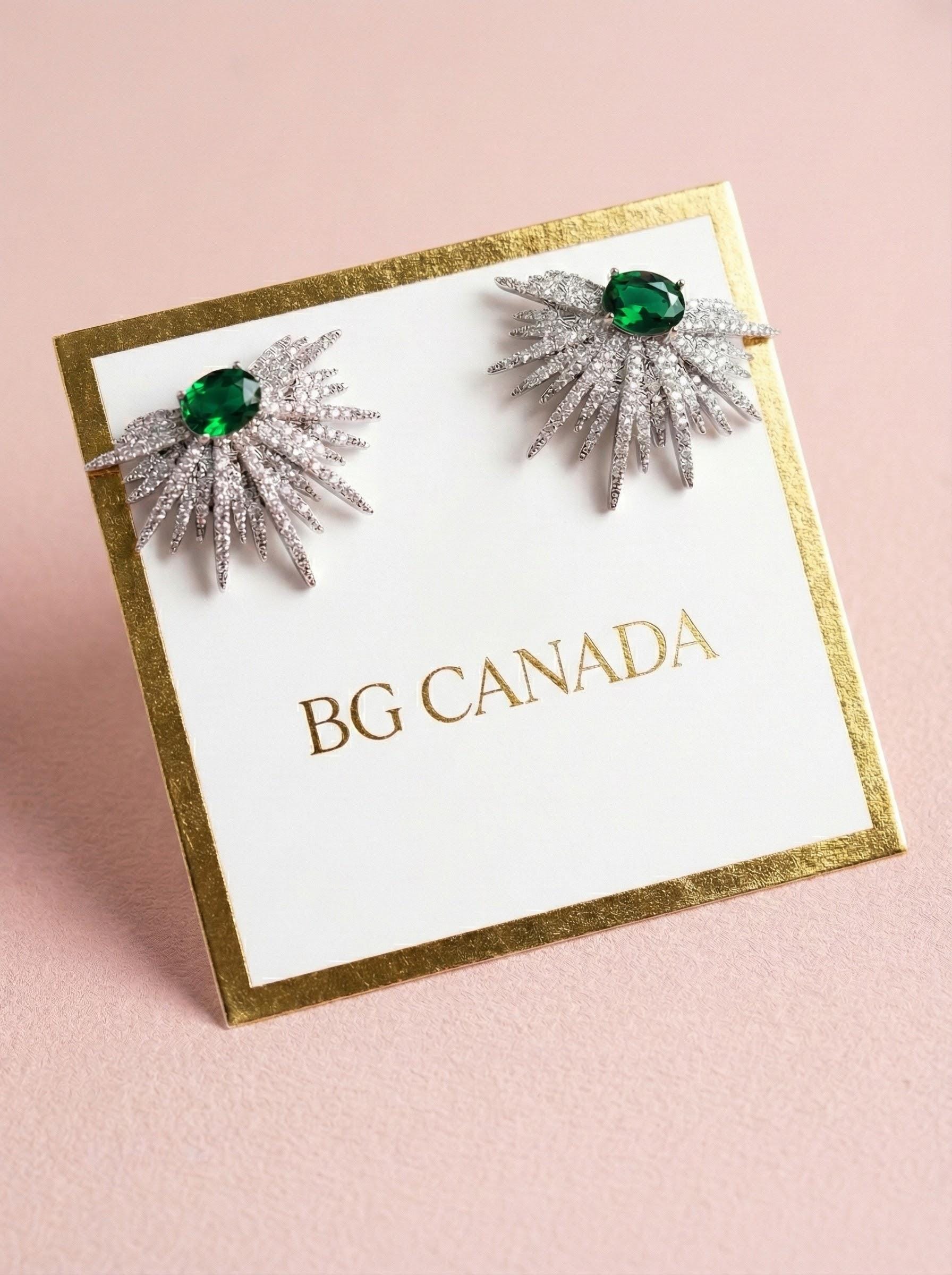 Green sun burst earrings Sparkly earrings bride earrings wedding earrings Starburst earrings Modern Bridal Jewelry Statement Earrings