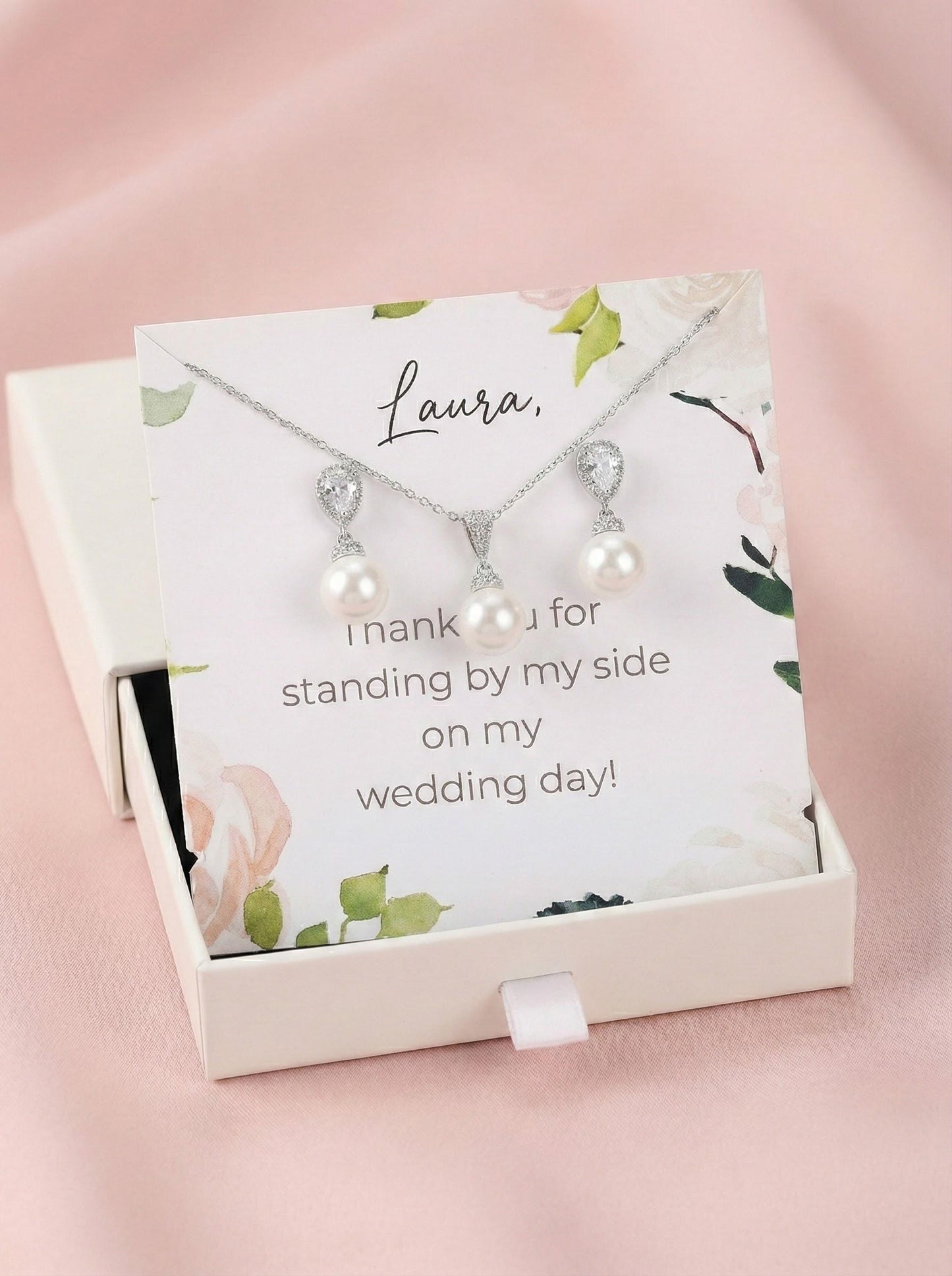 Pearl gift pearl earrings gift set bridalparty gift bridesmaids proposal gift set jewelry gift for her women jewelry gift