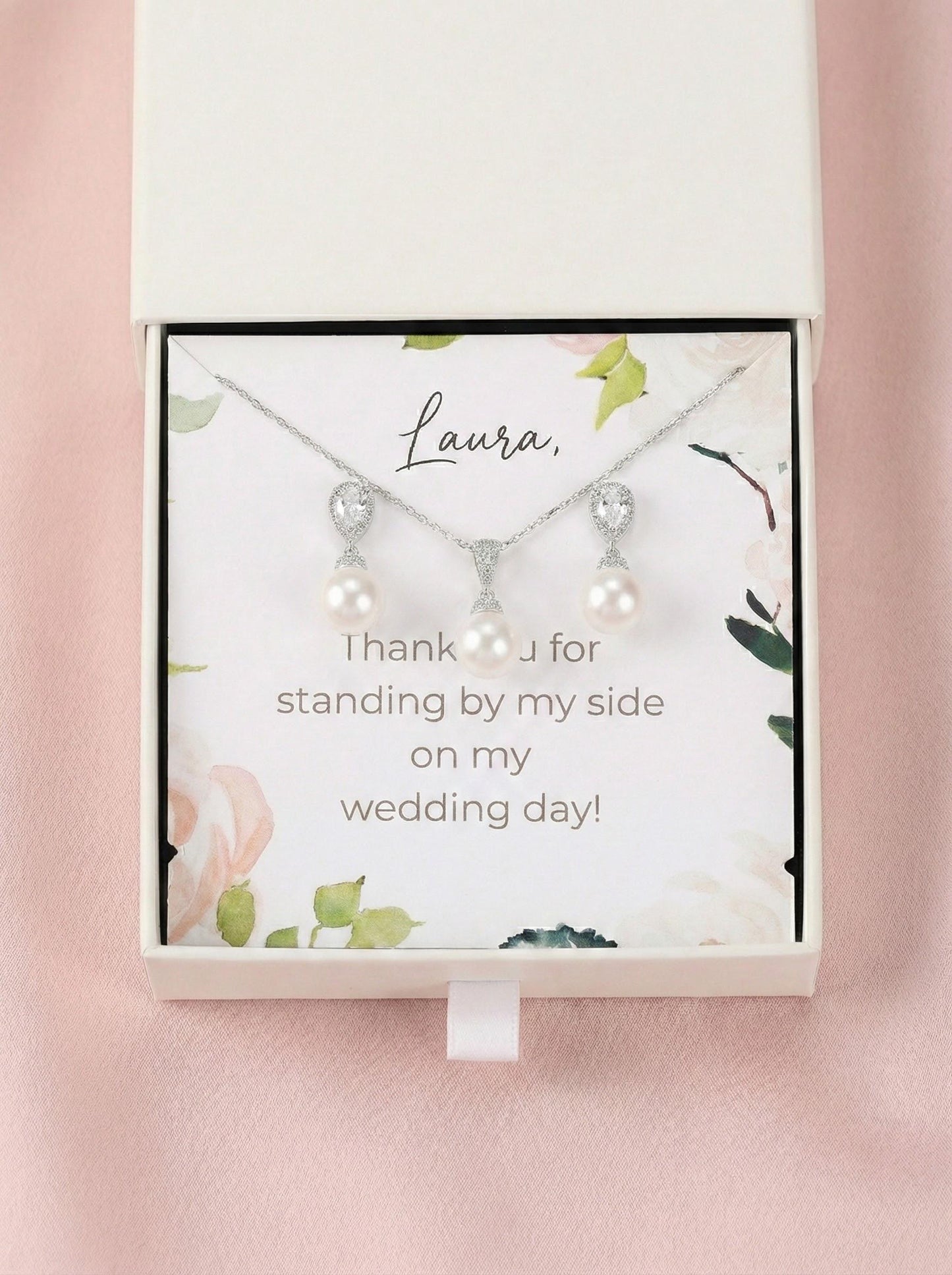 Pearl gift pearl earrings gift set bridalparty gift bridesmaids proposal gift set jewelry gift for her women jewelry gift