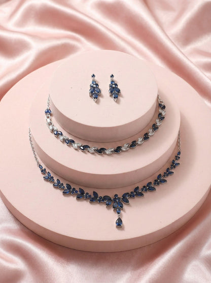 Blue Bridal Jewelry Set something blue jewelry sapphire blue earrings blue bridal necklace