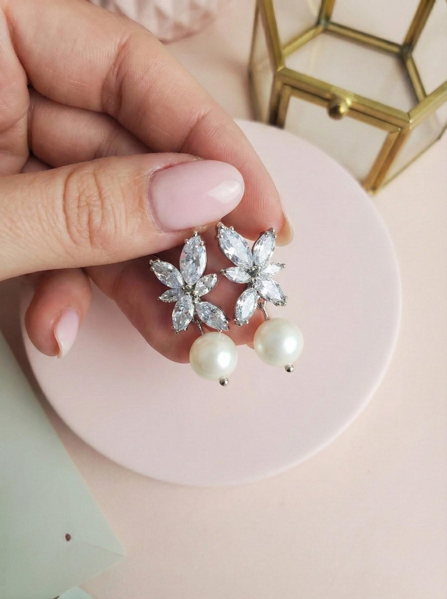 Freshwater pearl earrings wedding earrings with Freshwater pearl drop bridal earrings bridesmaids gift