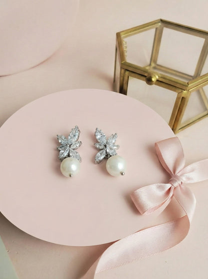 Freshwater pearl earrings wedding earrings with Freshwater pearl drop bridal earrings bridesmaids gift