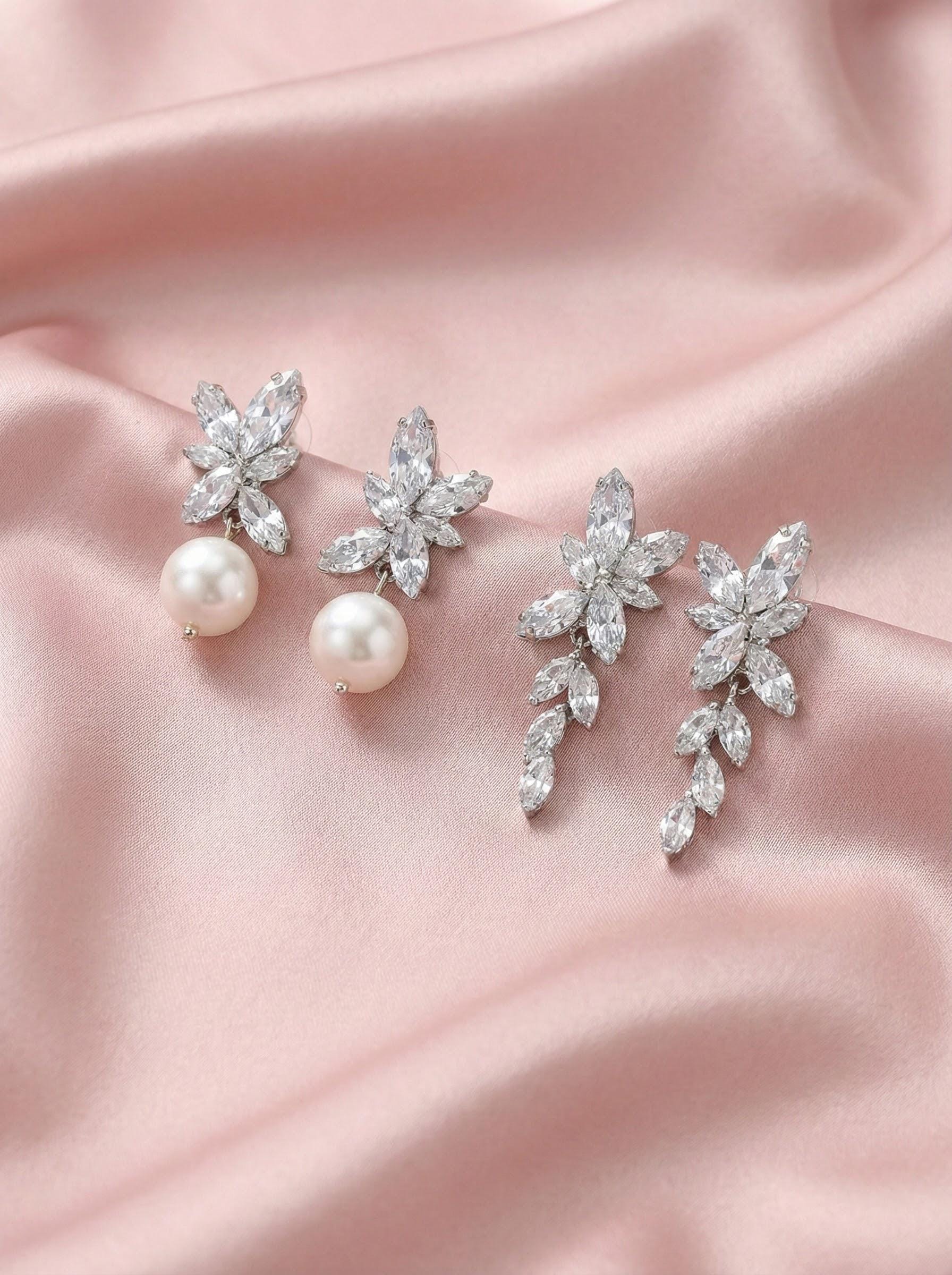 Freshwater pearl earrings wedding earrings with Freshwater pearl drop bridal earrings bridesmaids gift