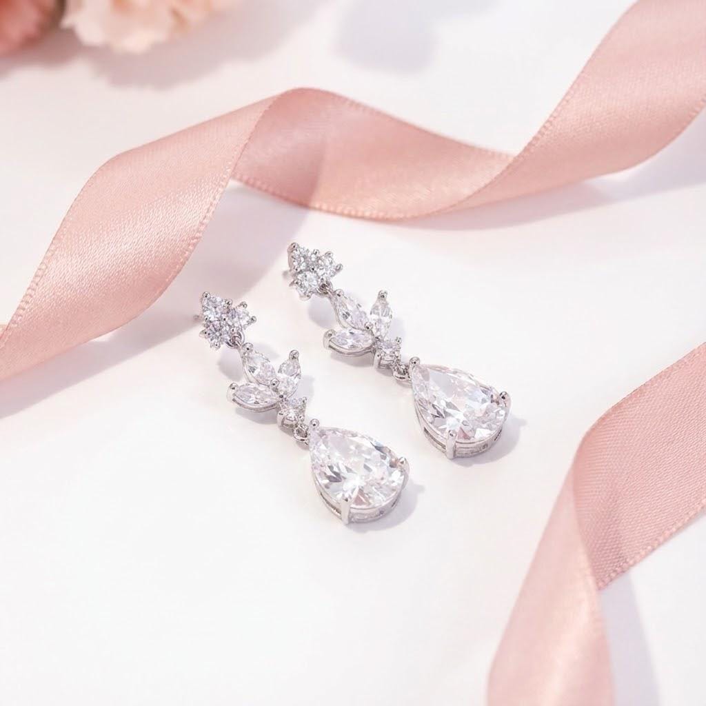 Jewelry Gift box earrings gift silver bridal jewelry gift wedding party gift bridalparty gift box bridesmaids gifts