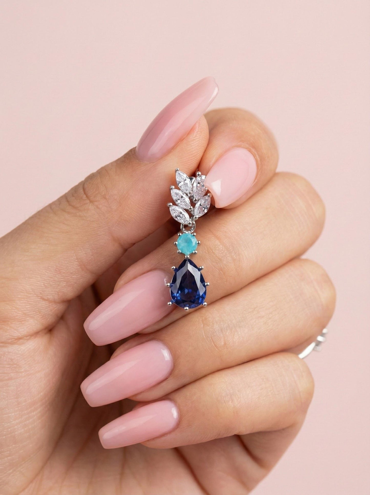 Something Blue Bridesmaid Earrings – Sapphire CZ Drop Gift Box Blue Crystal Bridal Earrings – Bridesmaid Proposal or Thank-You Gift