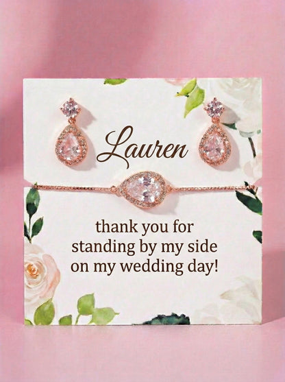 Bridesmaids earrings gift • Bridal Party Proposal Gift Bridesmaids Gifts personalized Bridesmaid Gift teardrop earrings bridal earrings