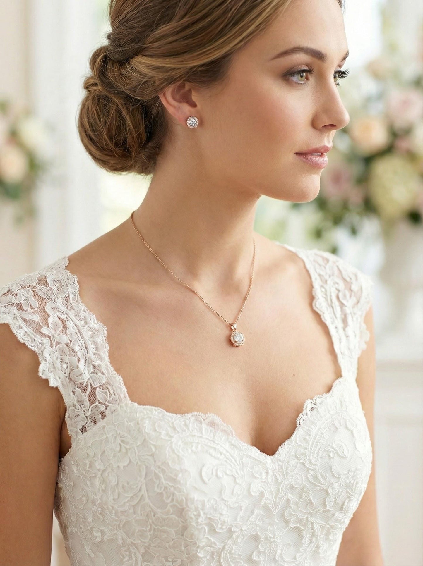 Personalized Bridesmaid Jewelry Set, Bridal Necklace & Earring Gift Box, Custom Wedding Day Gift for Bridesmaids Maid of Honor minimalist