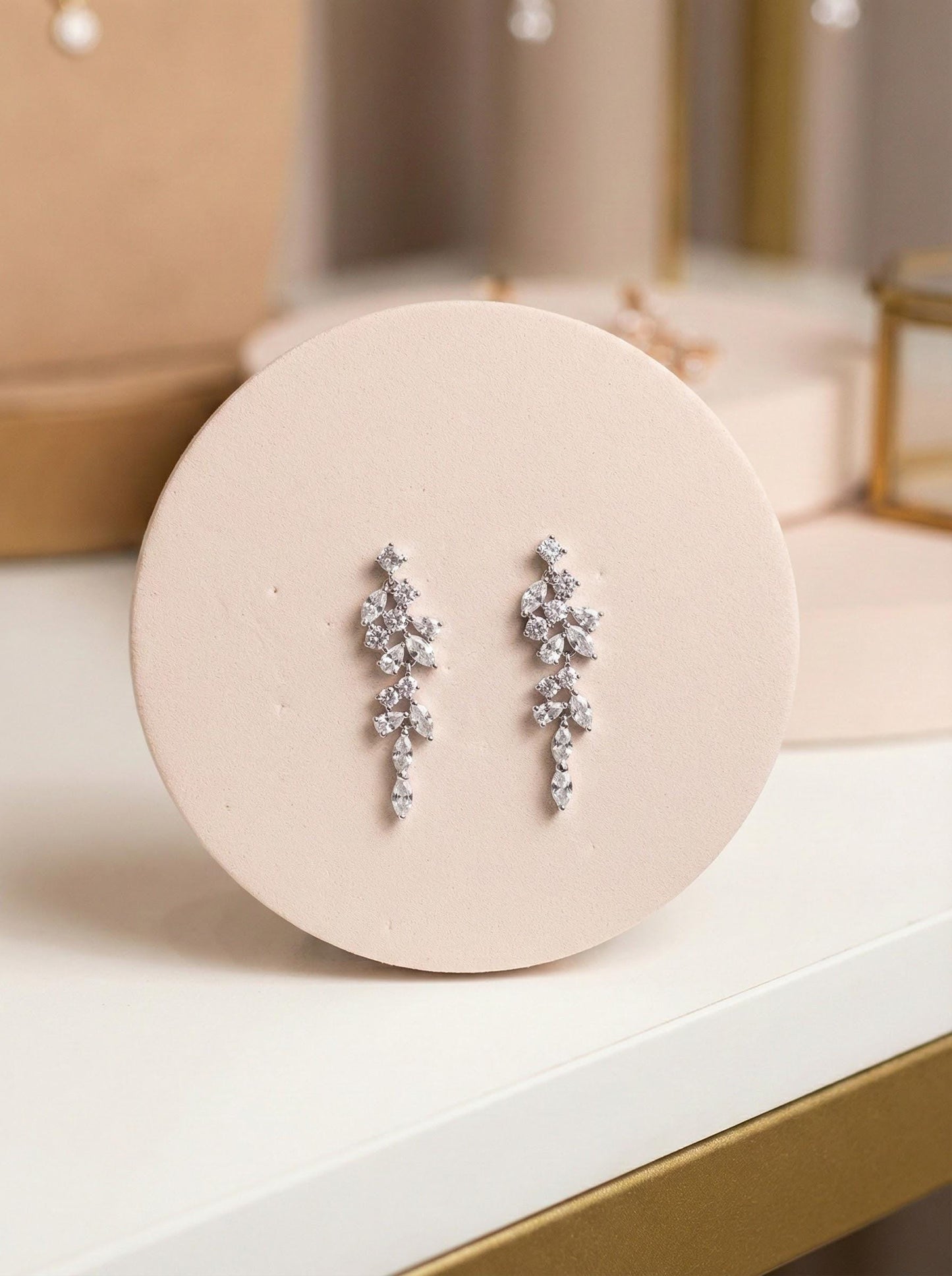 Long Bridal Earrings • Sparkling Wedding Drop Earrings • Bride Earrings for Wedding Day Gift earrings with pearl drop