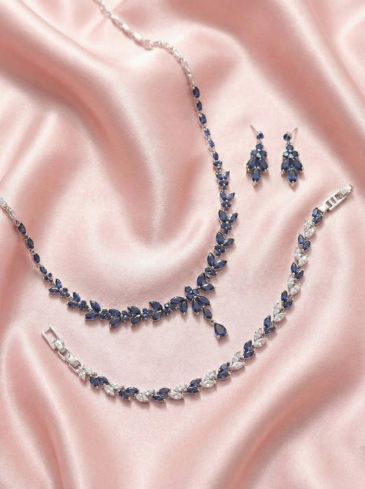 Blue Bridal Jewelry Set something blue jewelry sapphire blue earrings blue bridal necklace