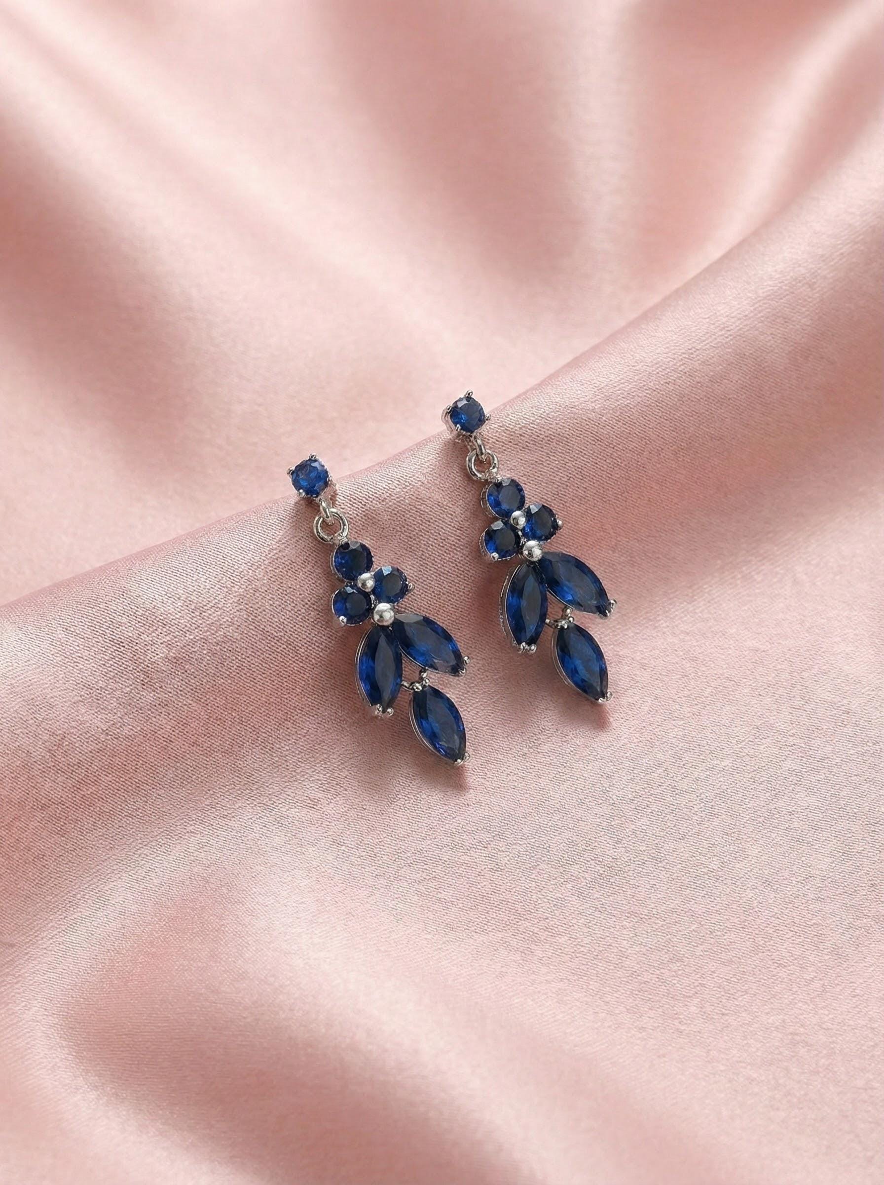 Blue Bridal Jewelry Set something blue jewelry sapphire blue earrings blue bridal necklace