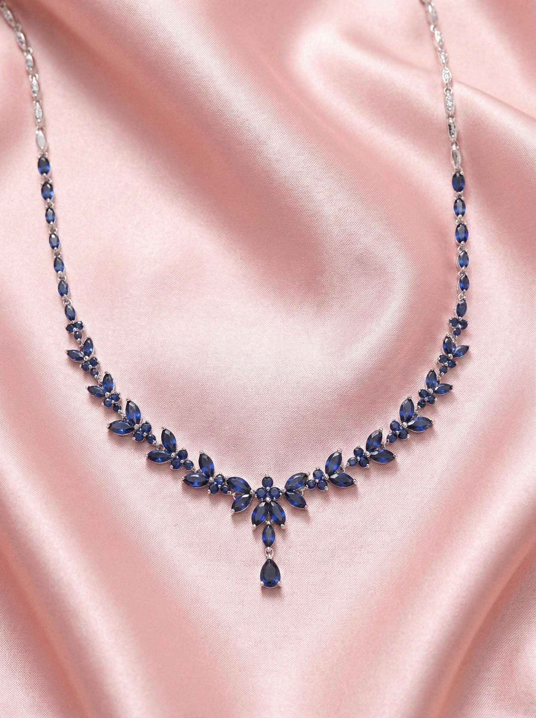 Blue Bridal Jewelry Set something blue jewelry sapphire blue earrings blue bridal necklace