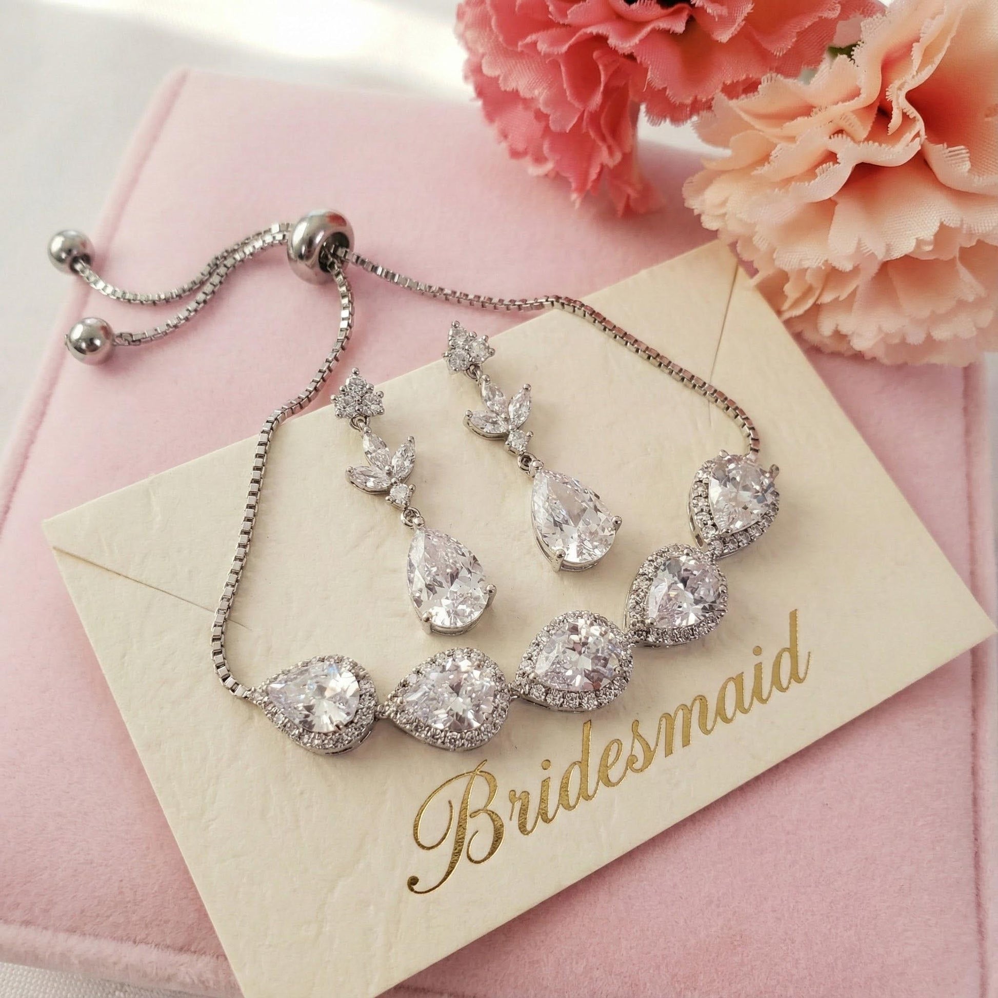 Jewelry Gift box earrings gift silver bridal jewelry gift wedding party gift bridalparty gift box bridesmaids gifts