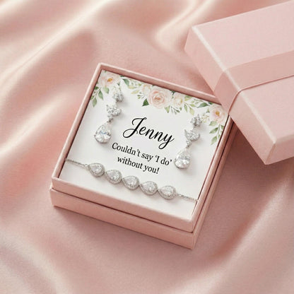 Jewelry Gift box earrings gift silver bridal jewelry gift wedding party gift bridalparty gift box bridesmaids gifts