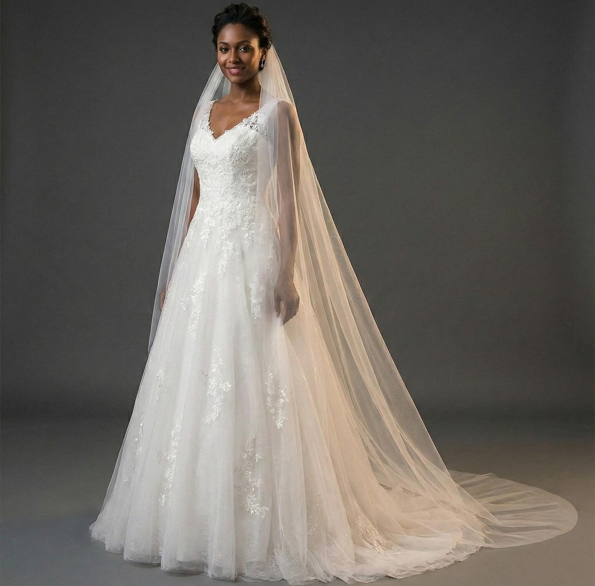 Wedding Veil Wide simple Plain Tulle raw edge Multiple Lengths