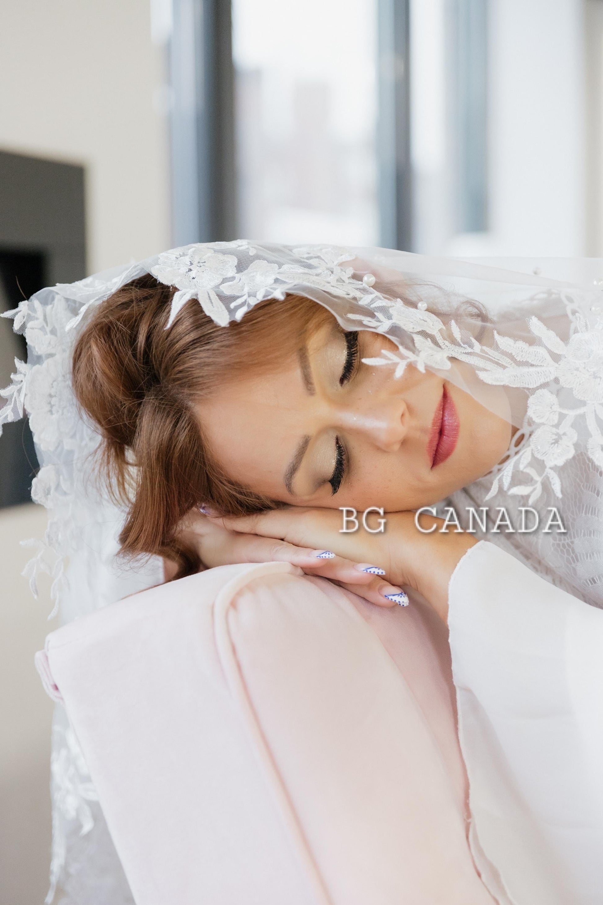 Pearl veil pearl Floral wedding veil long veil Lace Wedding Veil Cathedral wedding veil with pearls Ivory White