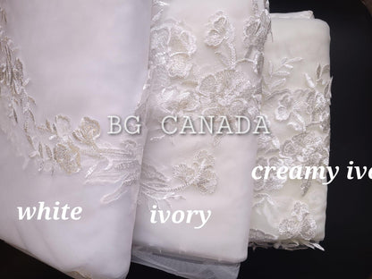 Floral Lace Mantilla Cathedral Veil with Hidden Comb, Spanish Inspired Bridal Headpiece, wedding tulle ivory or white