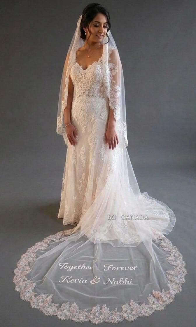 veil upgrades length lace floor personalization