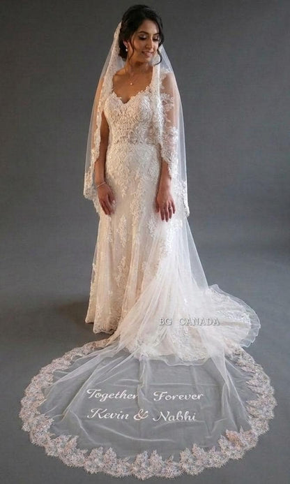 veil upgrades length lace floor personalization