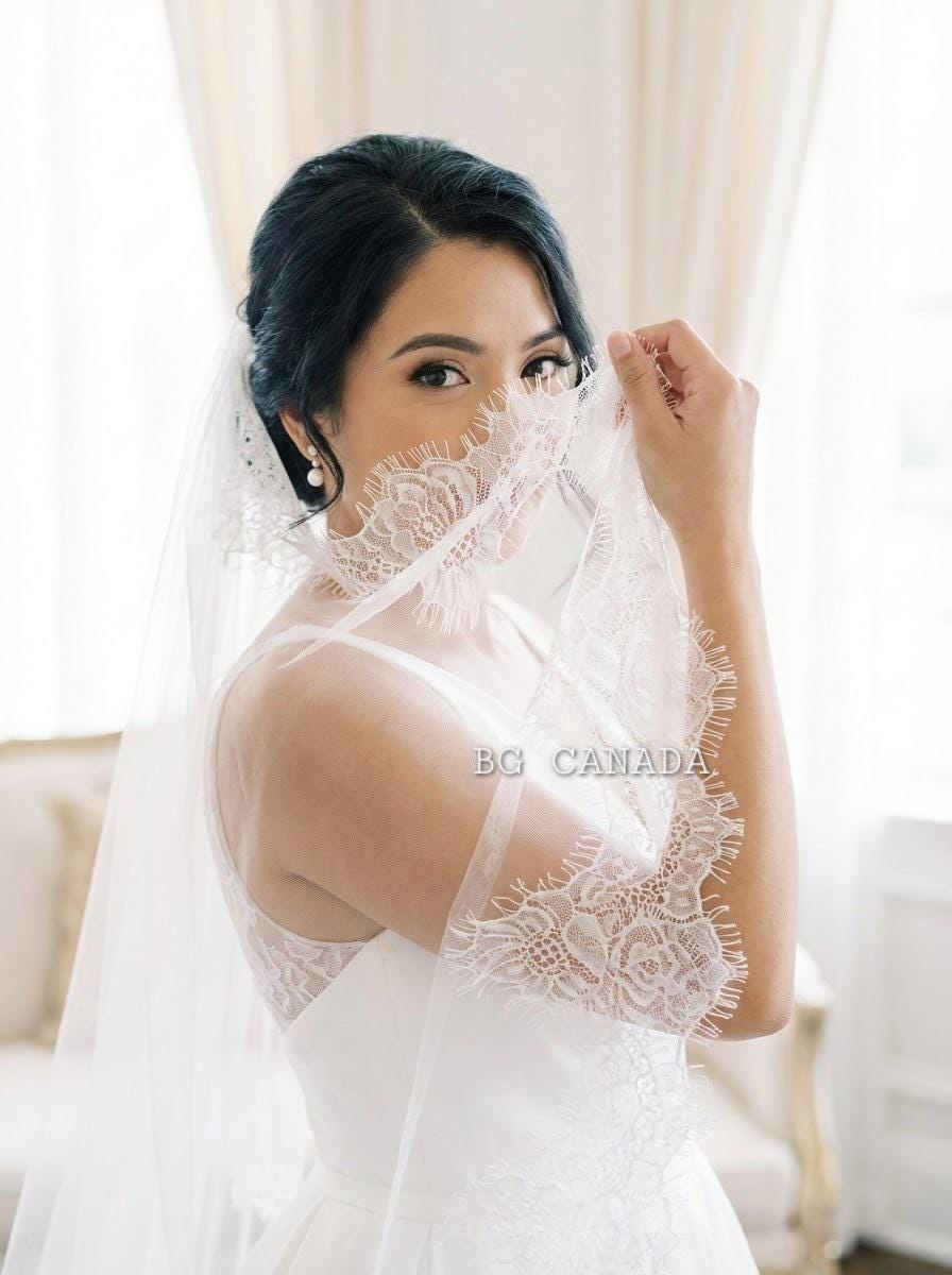 chantilly lace mantilla wedding veil rose edge cathedral bridal veil eyelash lace veil with comb Spanish Mantilla Veil