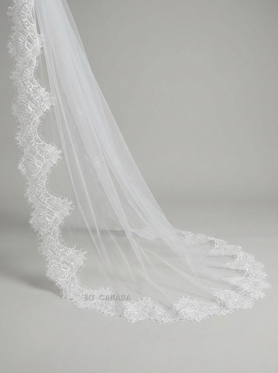 chantilly lace mantilla wedding veil rose edge cathedral bridal veil eyelash lace veil with comb Spanish Mantilla Veil