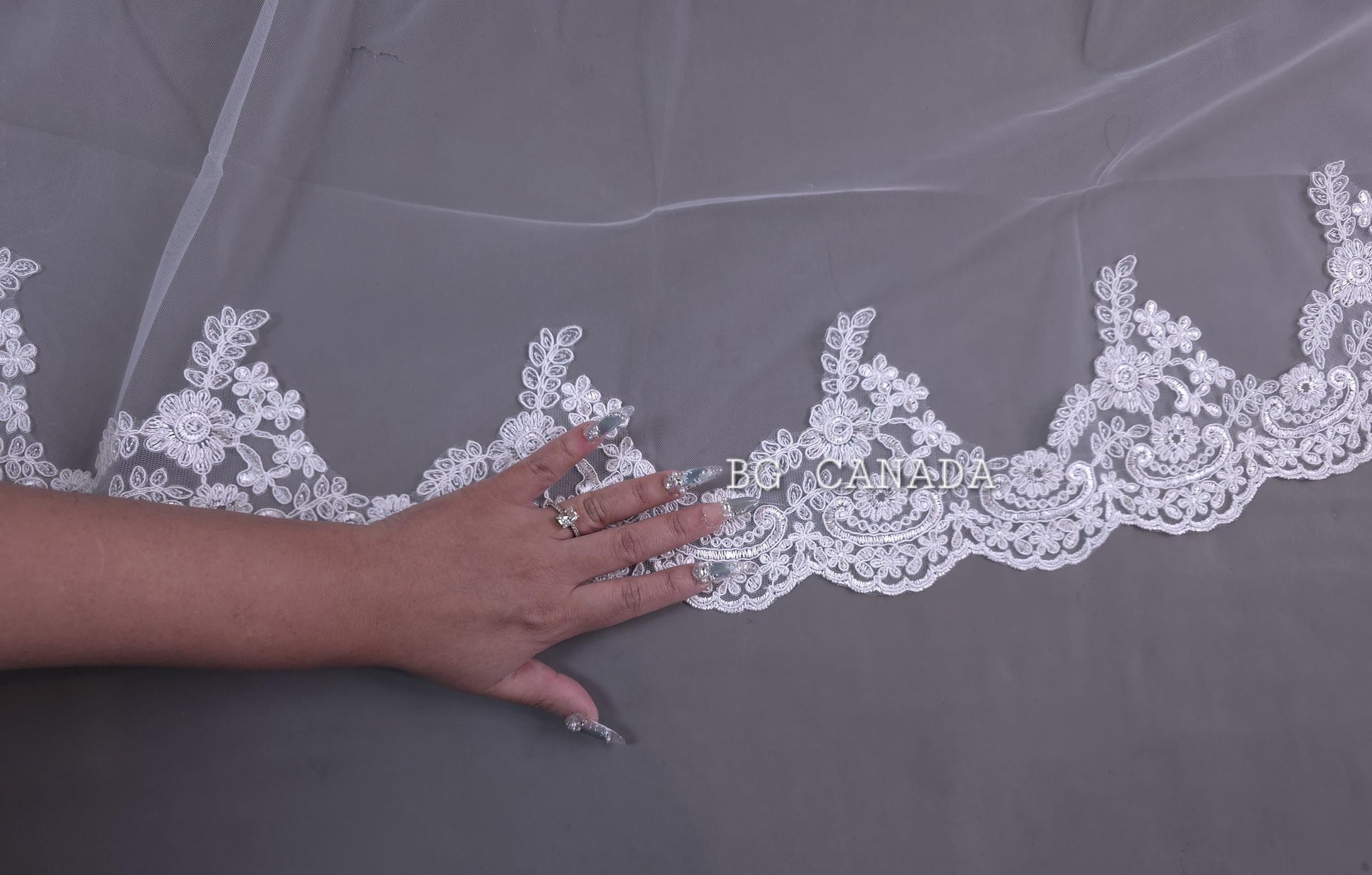 Handmade Lace Edge Veil Mantilla Style Wedding Accessory Cathedral, Chapel, Fingertip Spanish Tulle with hidden Comb Romantic Bridal wear