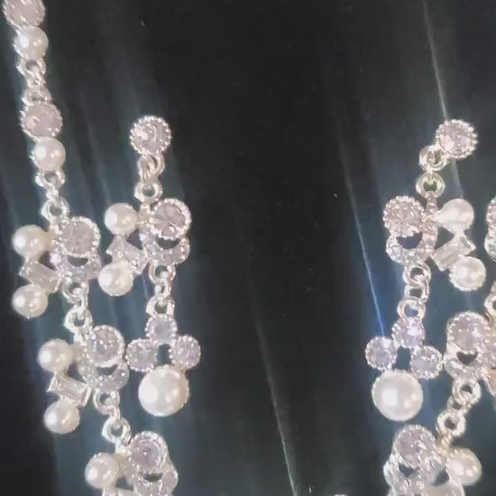 Bridal necklace set pearl silver bridal jewelry bridal necklace wedding jewelry wedding accessories wedding necklace set