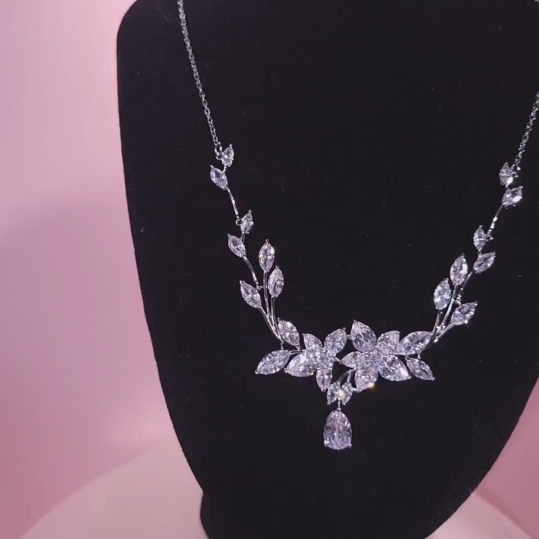 Luxury Bridal Necklace Set floral wedding necklace bridal jewelry set high quality wedding jewelry