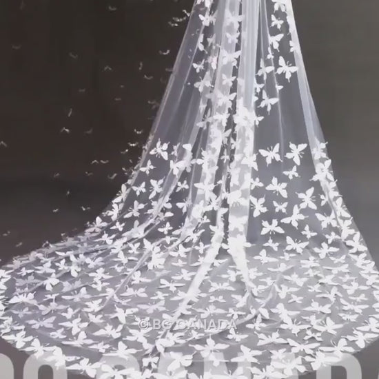 Butterfly Cathedral Wedding Veil: 300cm Off-White Tulle, BG Canada Exclusive