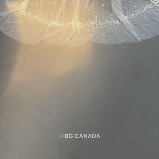 Cathedral Wedding Veil: Pearl & Crystal Edge, Sparkly Bridal Veil