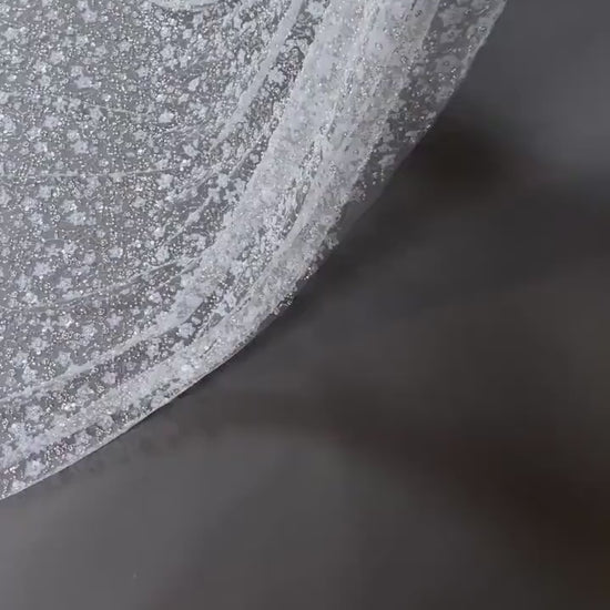 Sequin Cathedral Wedding Veil: Arabic Bridal Mantilla, White/Off-White sparkly veil muslim bridal veil