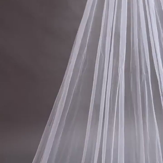wild flower 3D Floral Lace Wedding Veil - Statement Bridal Veil, 300cm