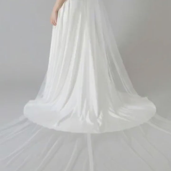 Wedding Veil Wide simple Plain Tulle raw edge Multiple Lengths