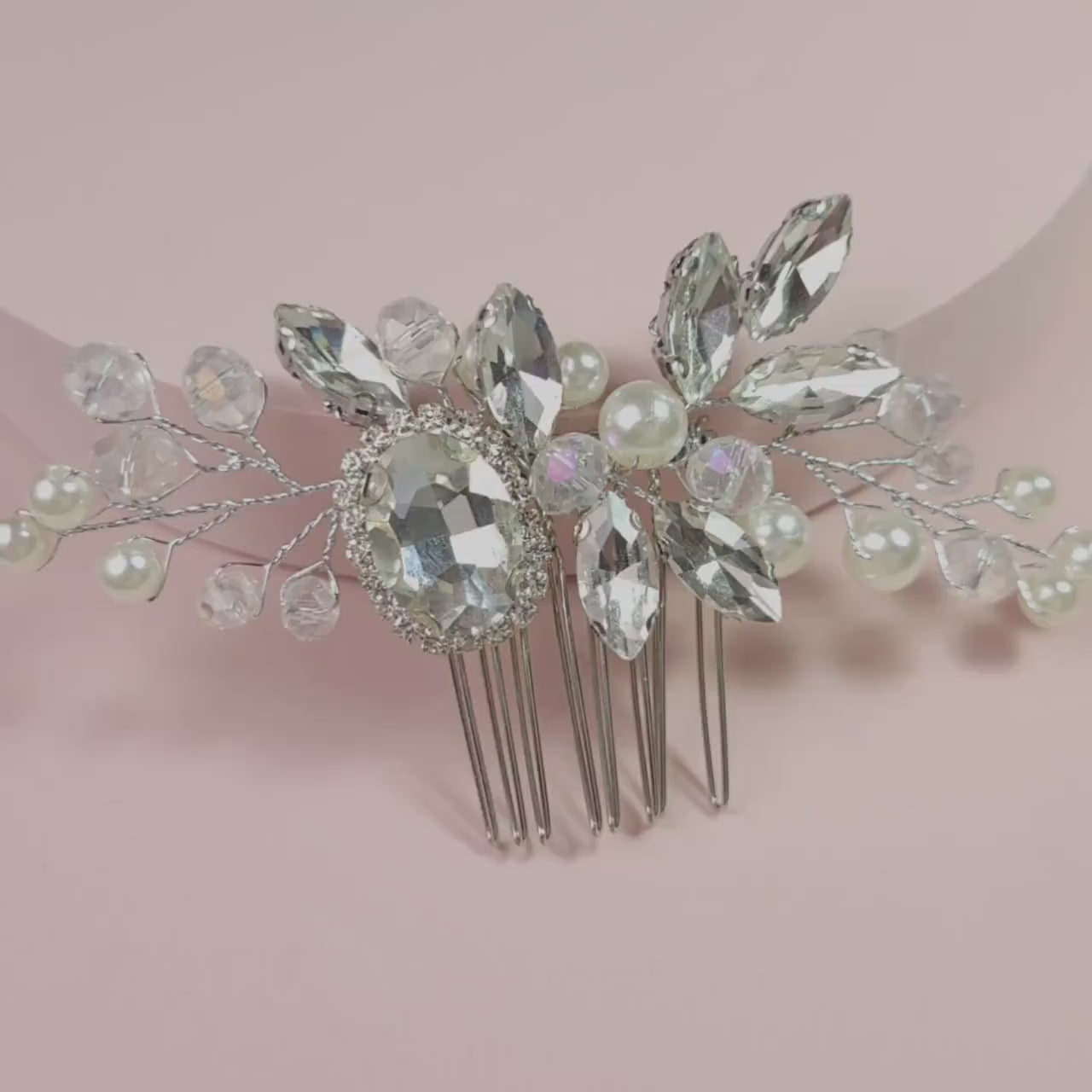 Bridal hair comb silver bride hair comb pearl wedding hair comb wedding hair accessories bridal hair pins