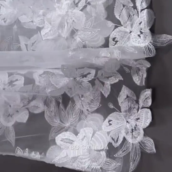 118inch veil floor length wedding veil floral edges veil Floral Lace Bridal Veil 300cm Elegant Wedding Veil