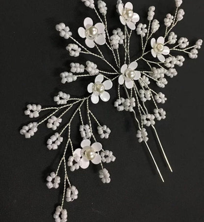 Floral Bridal hair pin,wedding accessories,wedding hair accessories,bridal hair jewelry, bridal hair accessories,hair pin white
