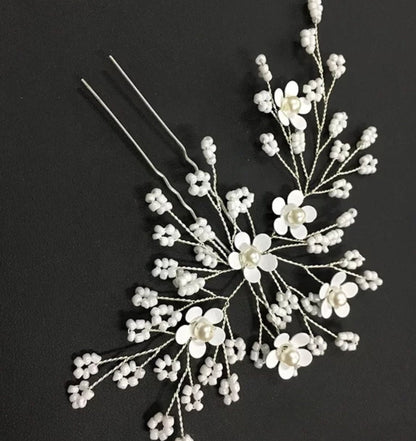 Floral Bridal hair pin,wedding accessories,wedding hair accessories,bridal hair jewelry, bridal hair accessories,hair pin white