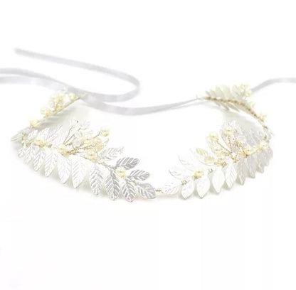 Gold leaves bridal hair accessories vintage bridal hair band Bridal silver leaves hair band bridal hair accessories bridal leaves hair vine